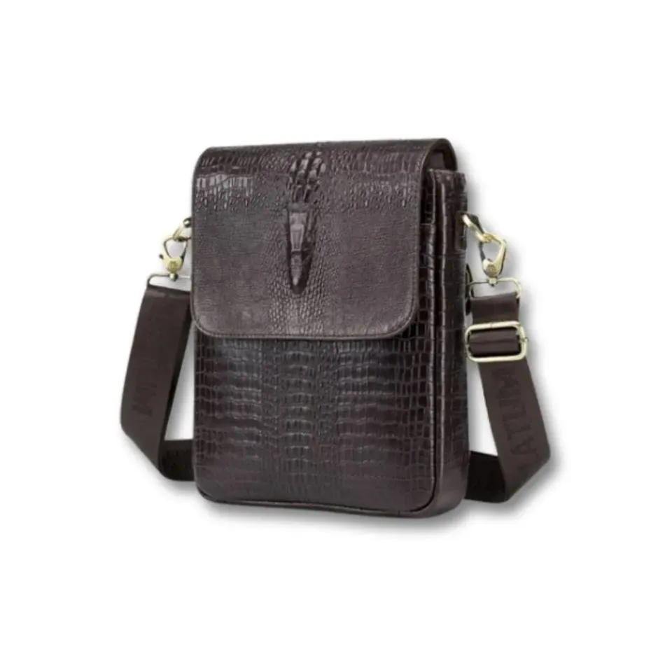 Maison Sacoches Argo Sacoche Homme Noir Cuir Croco