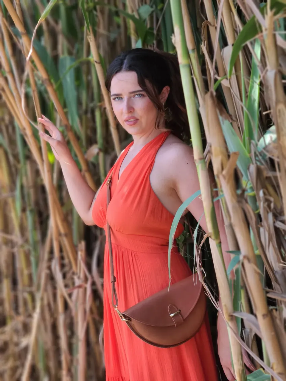 Hexagone Cuir Soleil sac à main cuir marron tannage végétal