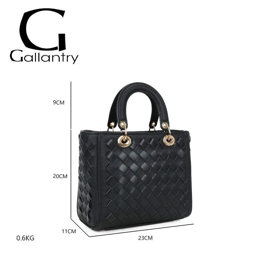 Gallantry Allure Tressée sac main noir tressé 23cm