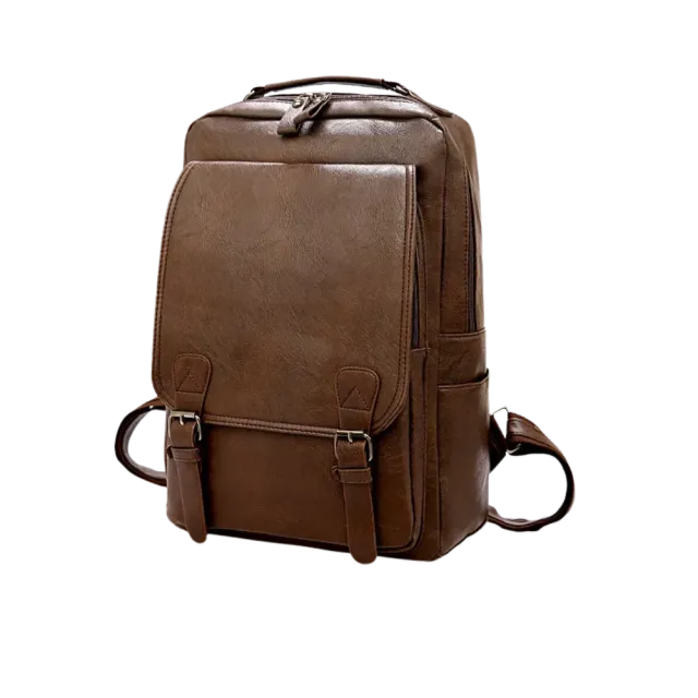 Mon Sacoche cuir sac à dos homme marron 15,6 pouces