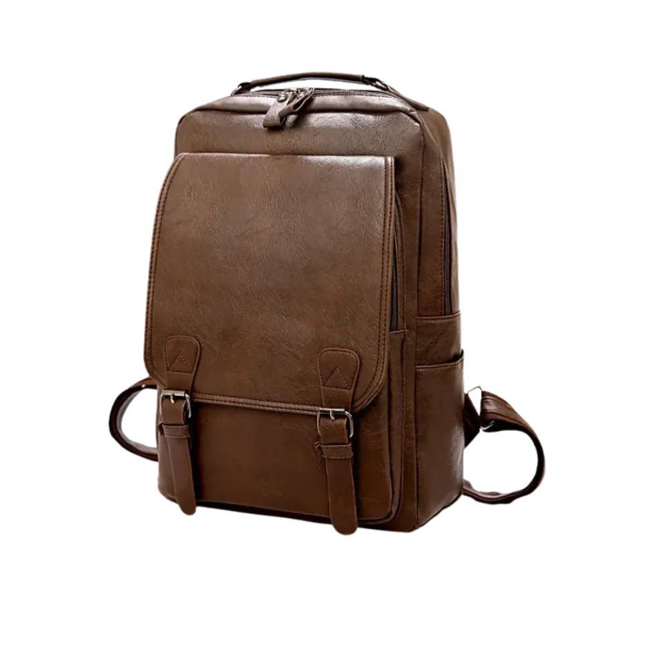 Mon Sacoche cuir sac à dos homme marron 15,6 pouces