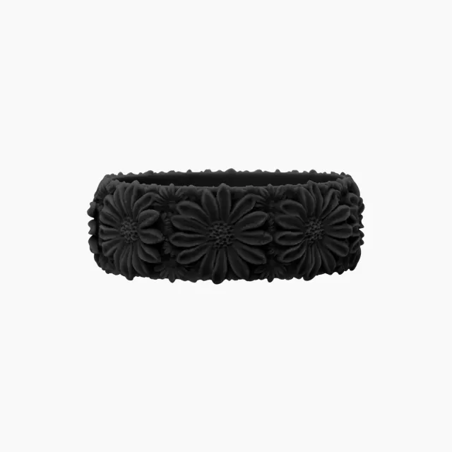 O bag Daisy Big bracelet silicone noir taille S
