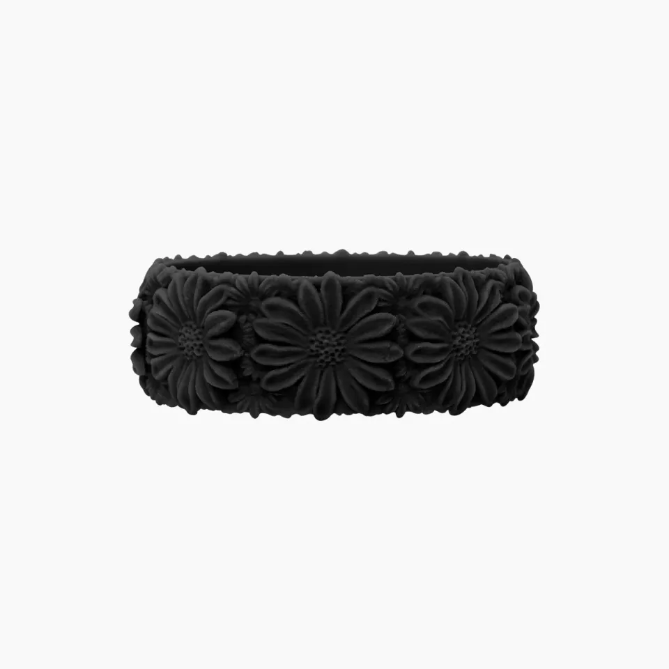 O bag Daisy Big bracelet silicone noir taille S