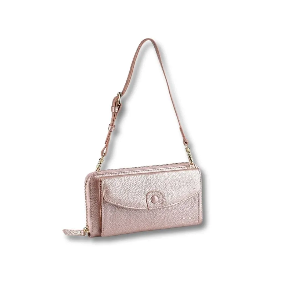 Maison Sacoches Rivia sac porte-monnaie rose cuir