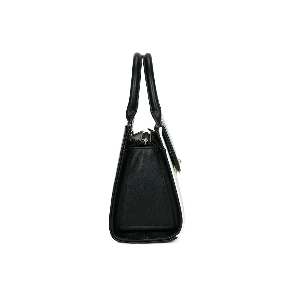 Gallantry Cléa Noir/Blanc sac à main bicolore fermoir doré