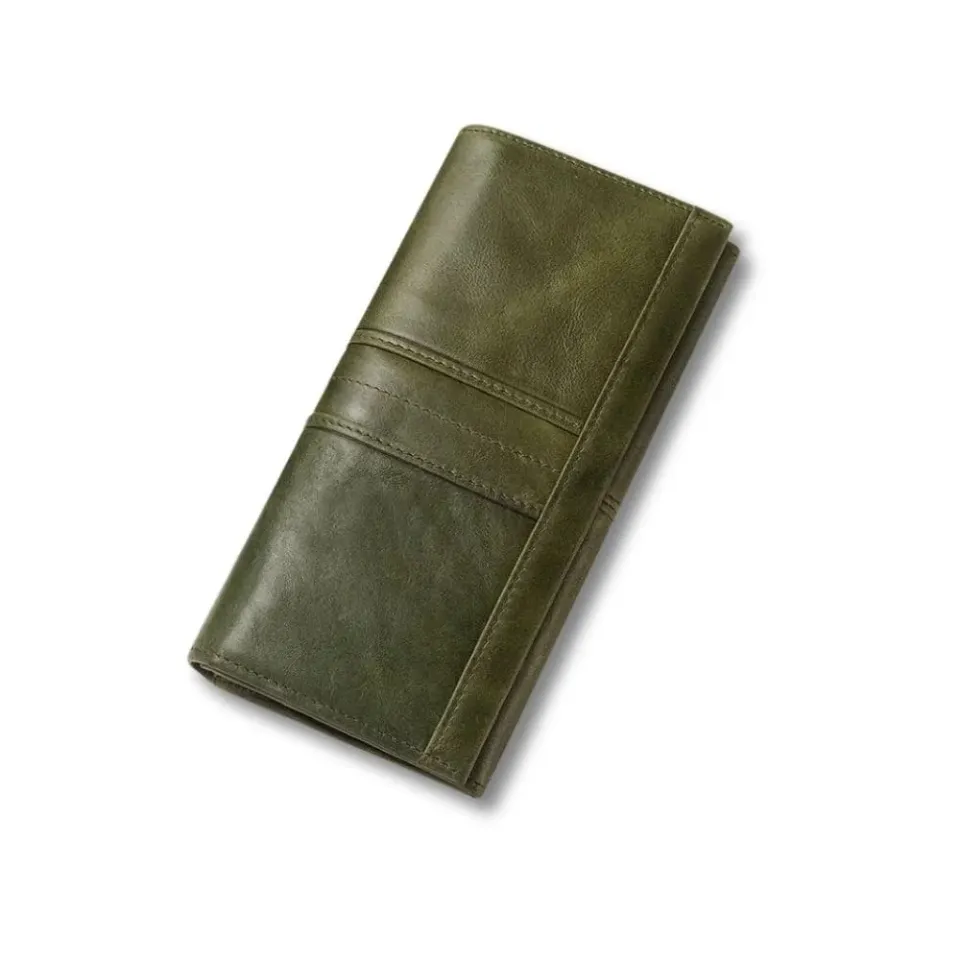 Maison Sacoches Aléa Pochette Cuir Femme Verte zip