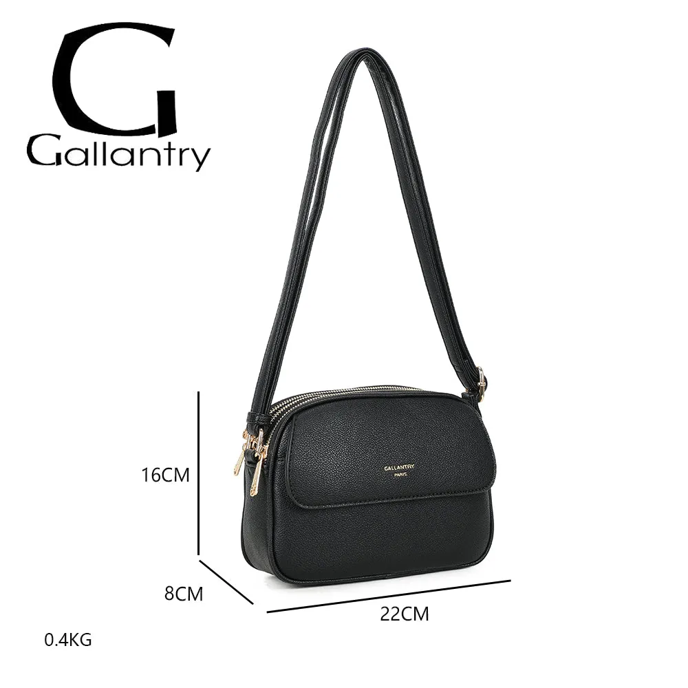 Gallantry Paris Le Naëlia sac bandoulière noir zippé vegan