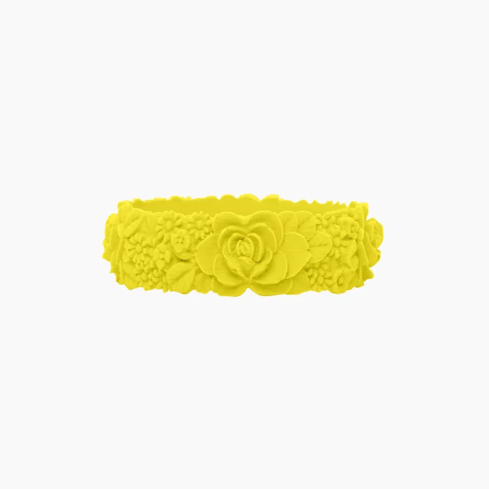 O bag Flower Big bracelet silicone lime taille S