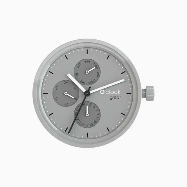 O Bag O Clock Great Date Tone on Tone mécanisme montre gris