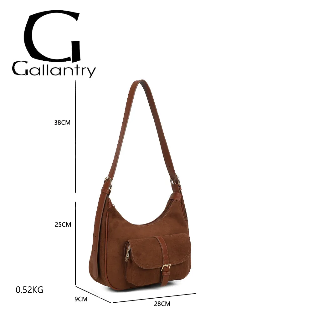 Gallantry Paris La Désirable sac bandoulière taupe foncé suédine