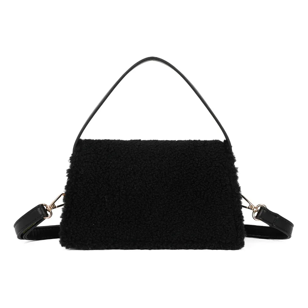 Gallantry Paris Rosino-Fluffy sac à main Noir peluche