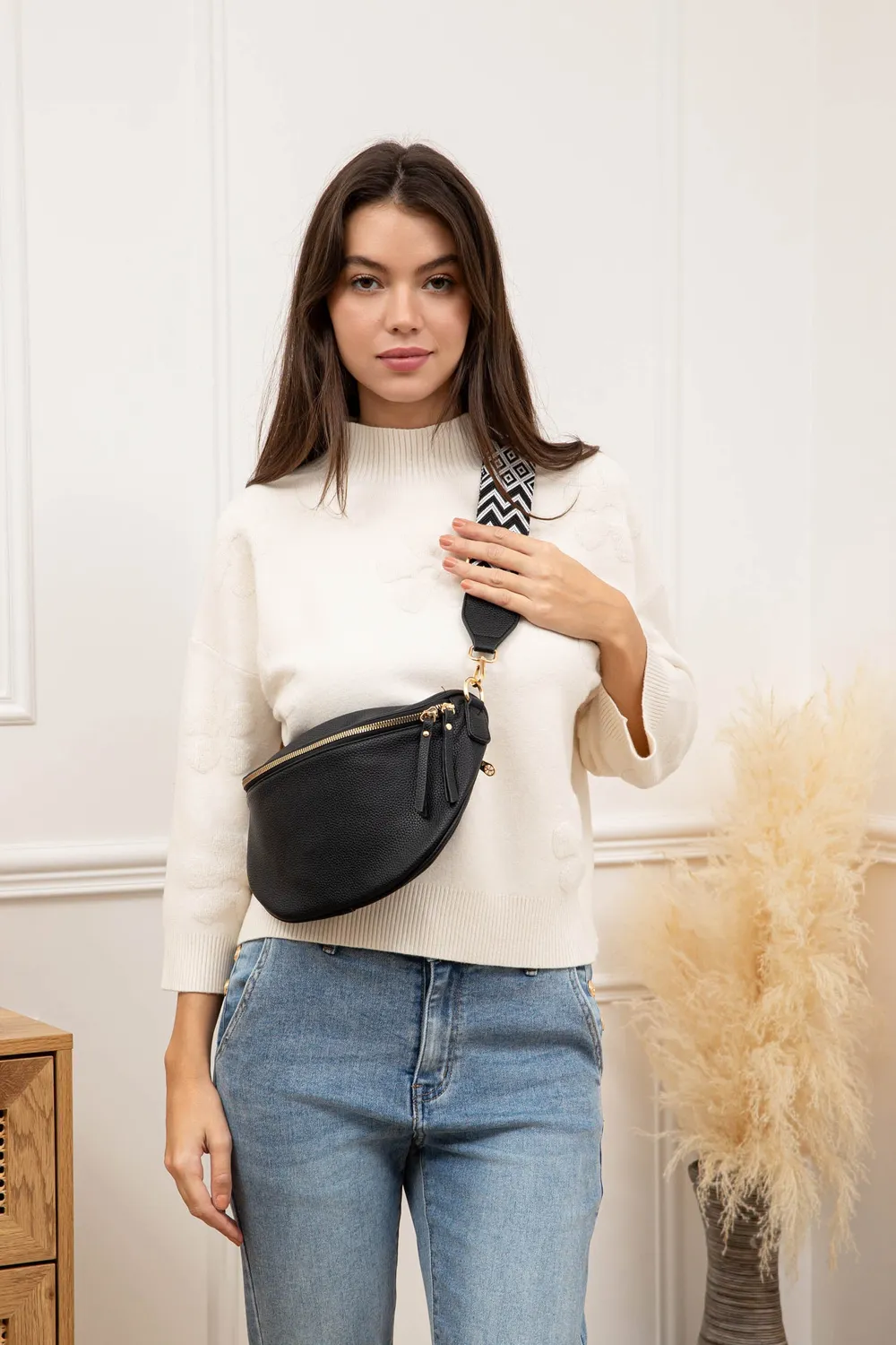 Gallantry Paris Essentiel sac banane noir bandoulière