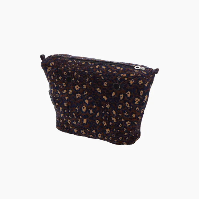 O bag mini jacquard léopard doublure intérieure canvas