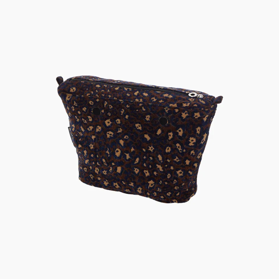 O bag mini jacquard léopard doublure intérieure canvas
