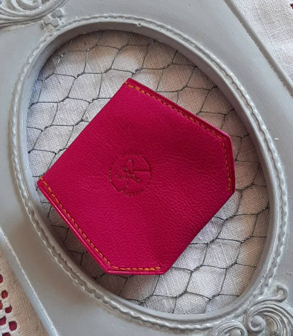 Atelier Anne R Faustine porte-monnaie cuir fuchsia 9 cm