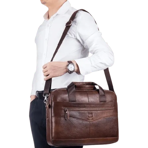 Maison Sacoches Terra sacoche travail cuir marron 40 cm