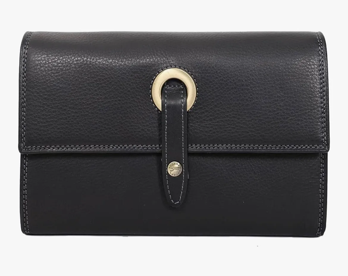 Hexagone Cuir Compagnon portefeuille cuir noir anti-RFID