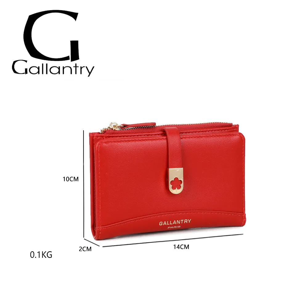 Gallantry Ruby portefeuille noir fermoir doré