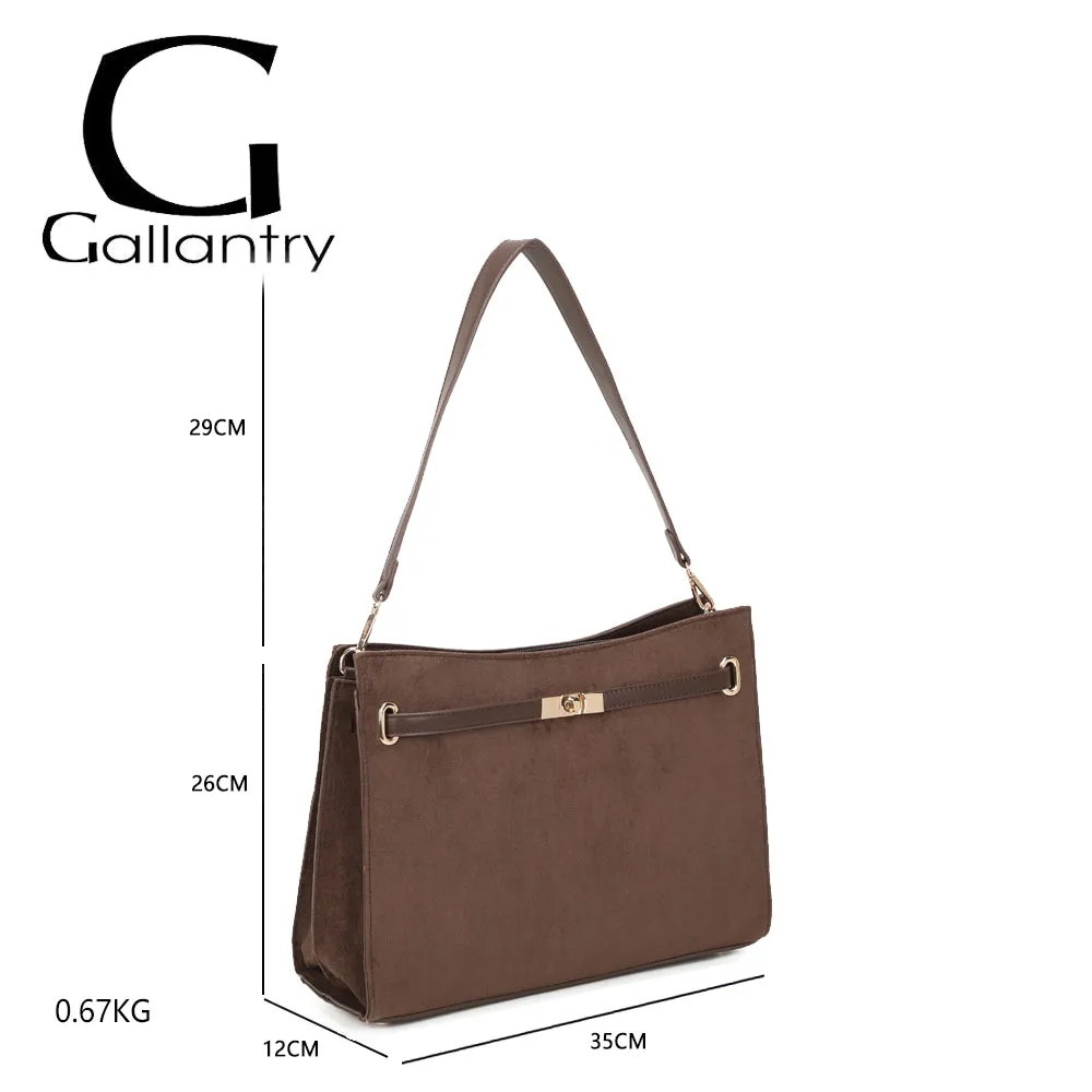 Gallantry Paris Véla sac à main marron suédine