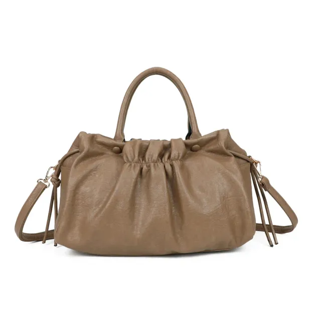 Gallantry Paris Le Minimaliste sac à main taupe foncé froncé