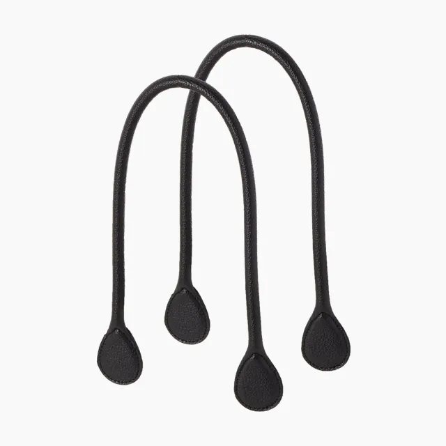 O Bag anse longue noire grainée synthétique