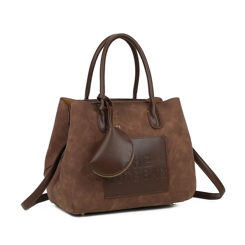 Gallantry Paris Le Lavana sac à main Coffee effet daim