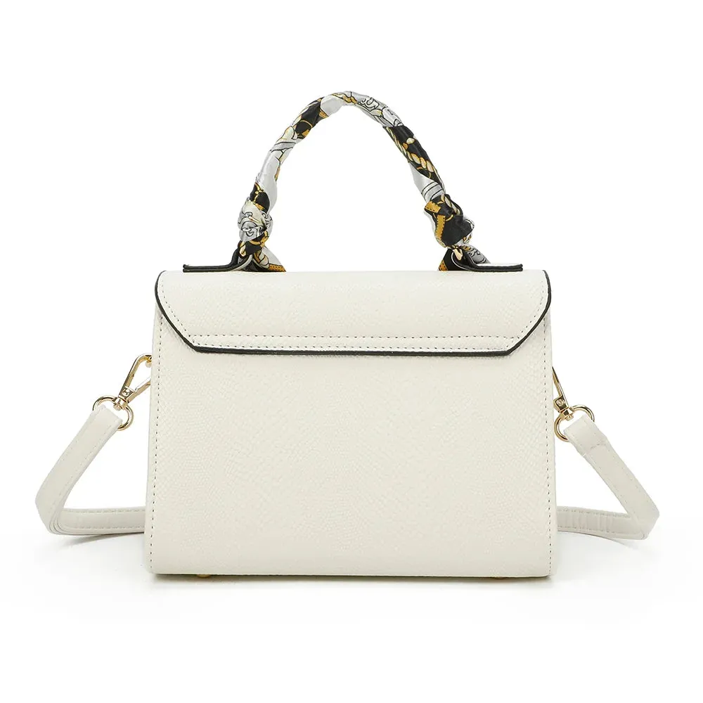 Gallantry Paris Éclat Moderne sac à main blanc effet serpent