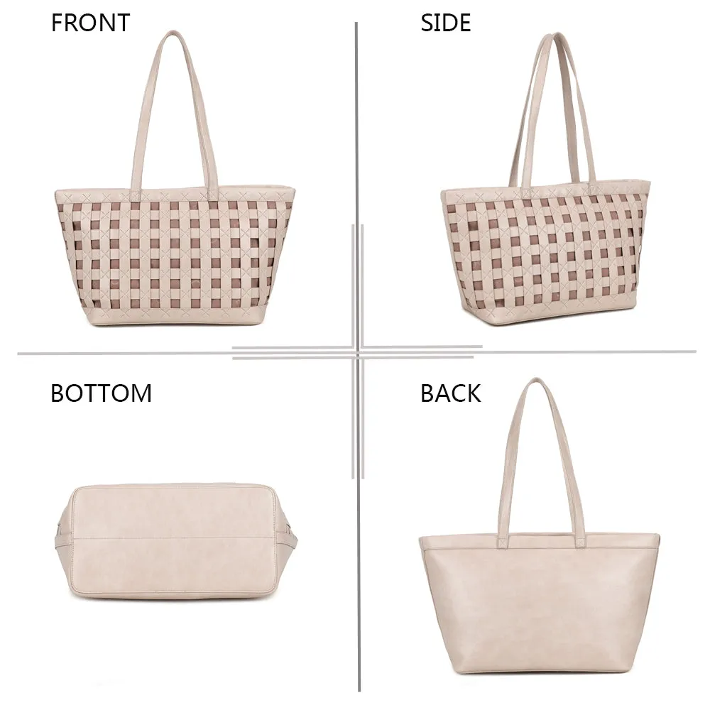Gallantry Paris Naeva sac à main beige tressé