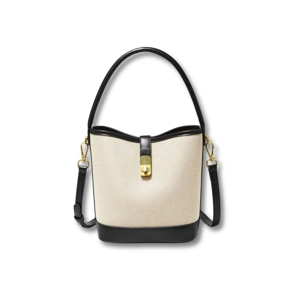 Maison Sacoches Alix sac seau bandoulière coton brun