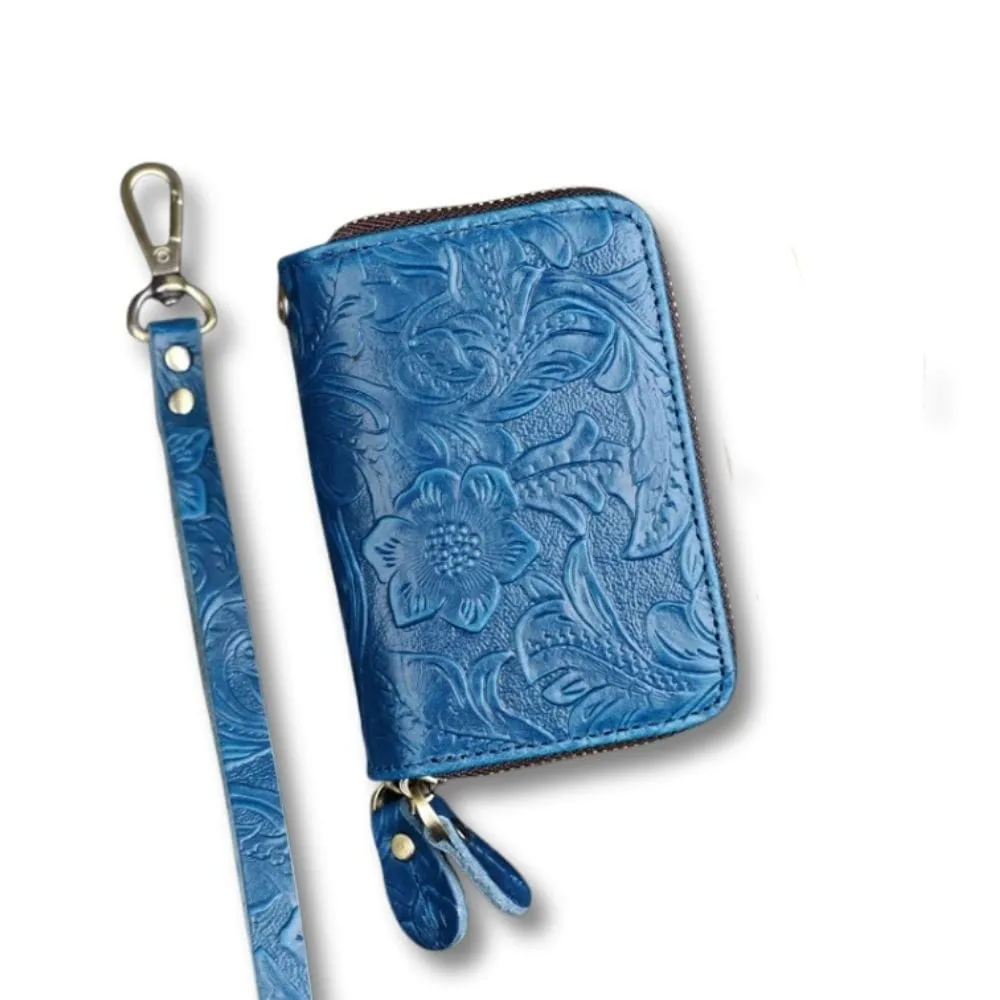 Maison Sacoches Lyana porte-clés porte-monnaie cuir double zip