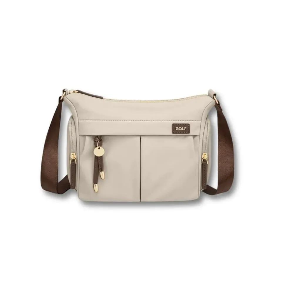 Maison Sacoches Viana Sac Bandoulière Femme Beige Zippé