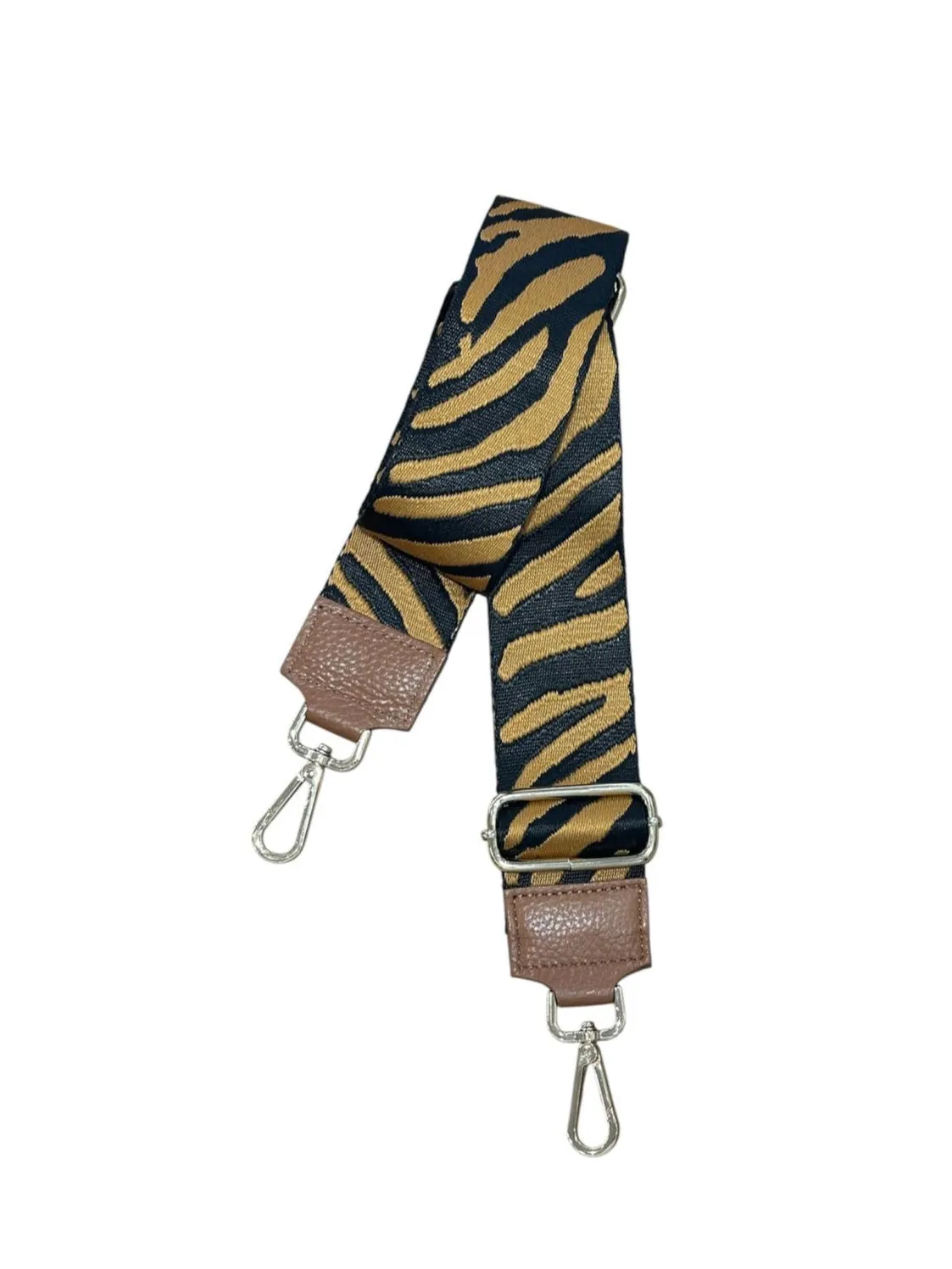 Hexagone Cuir Anse Zèbre anse sac noir blanc argenté