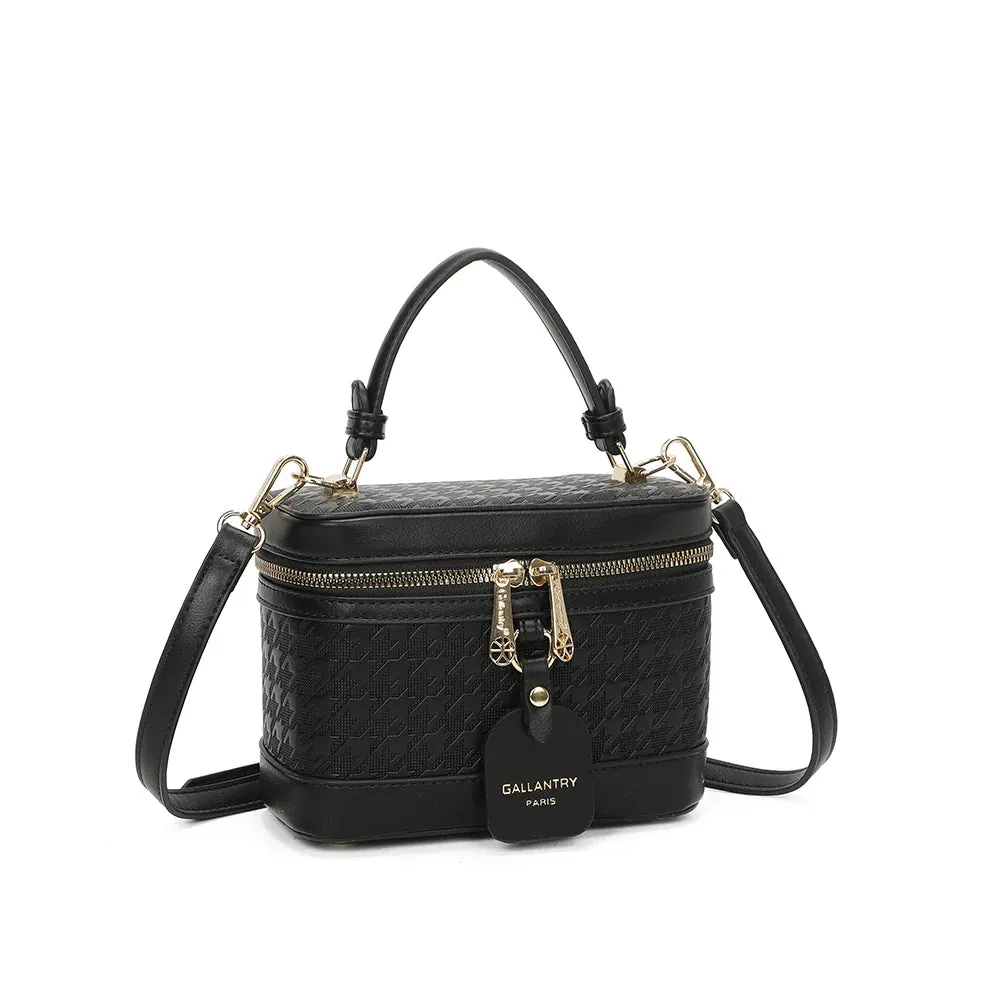 Gallantry Paris Le Bambino petit sac vanity Noir pied-de-poule