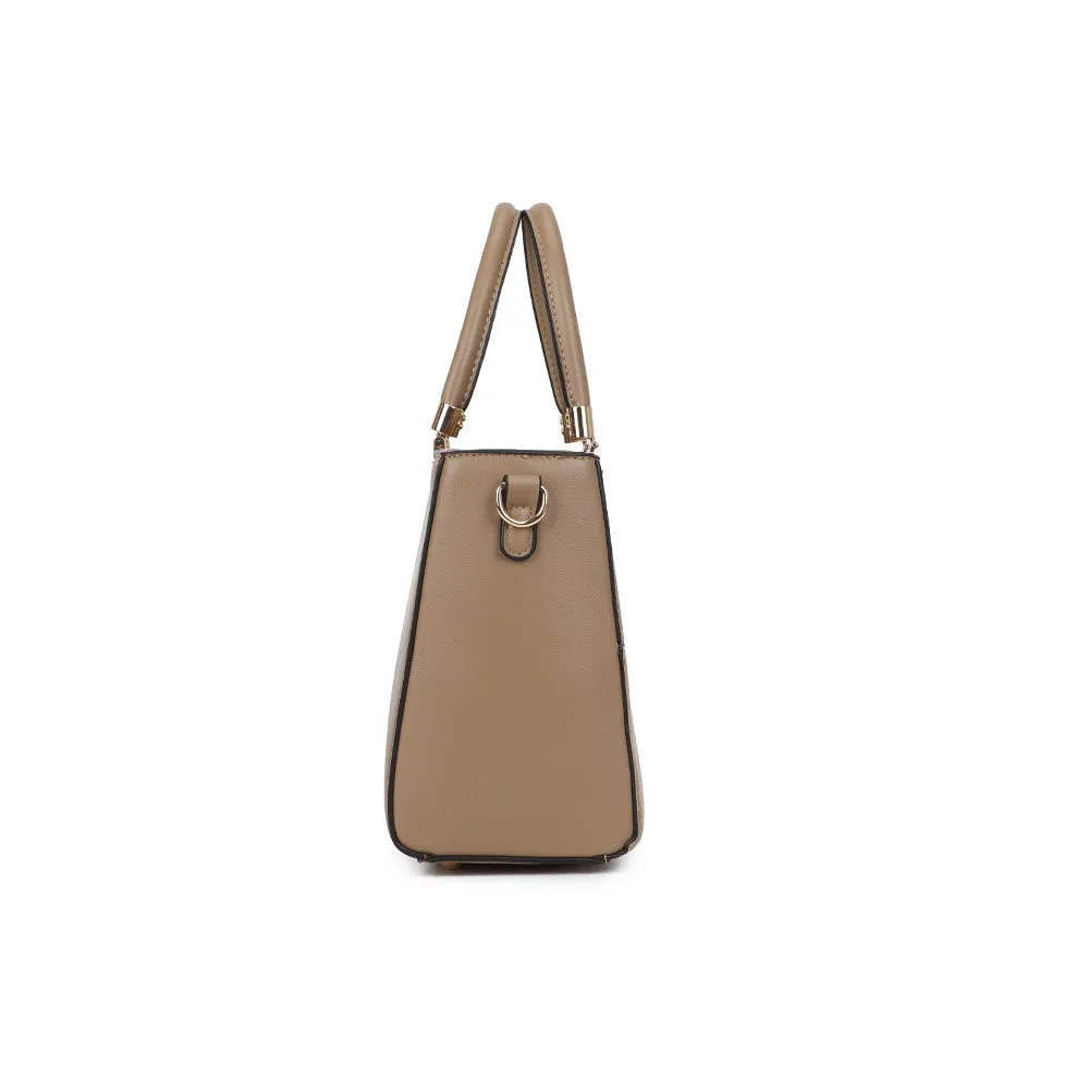 Gallantry Le Quadrille sac à main taupe géométrique