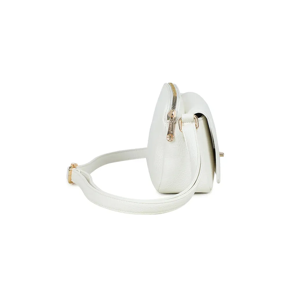 Gallantry Divine sac bandoulière rabat blanc grainé
