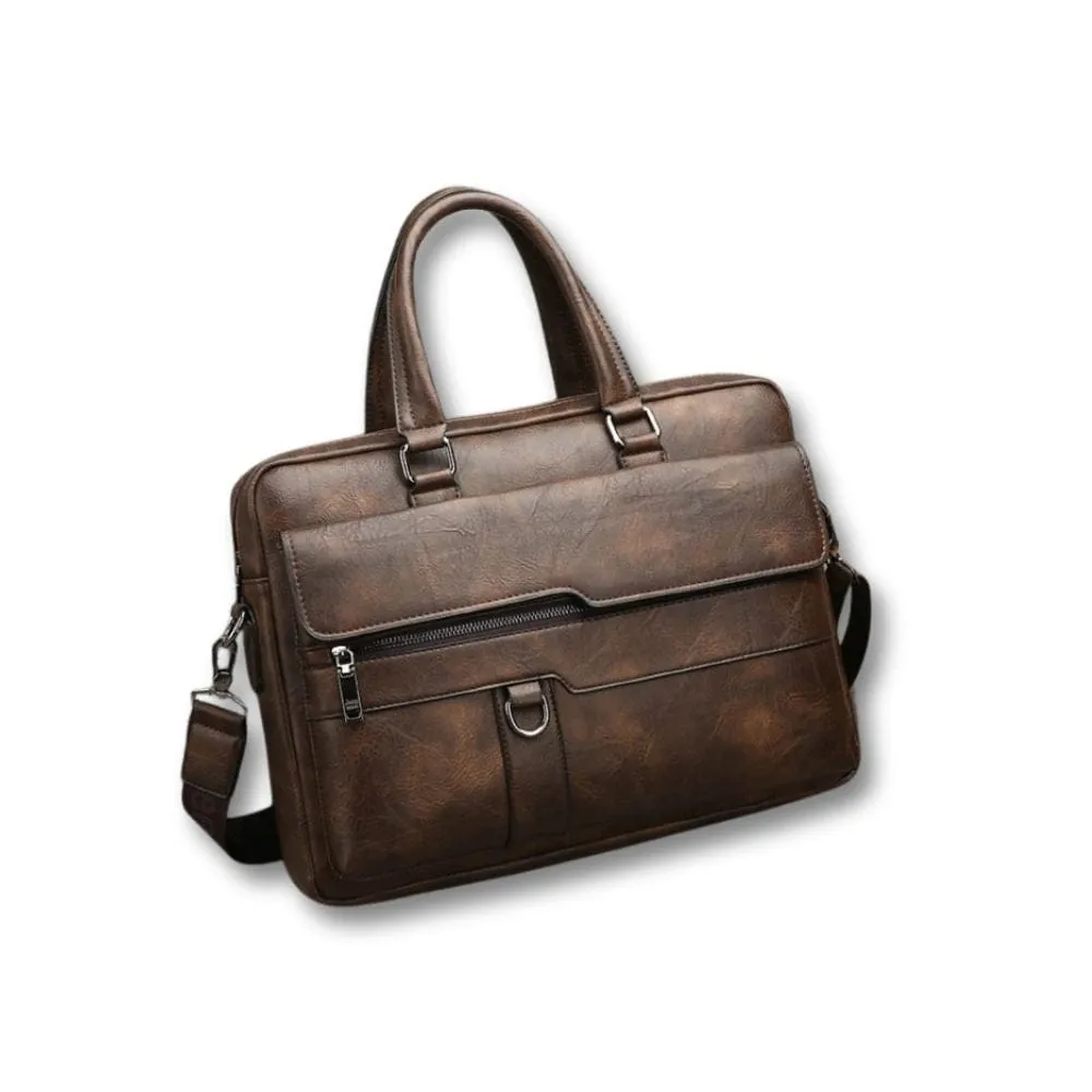 Maison Sacoches Calenor cartable cuir marron 14 pouces