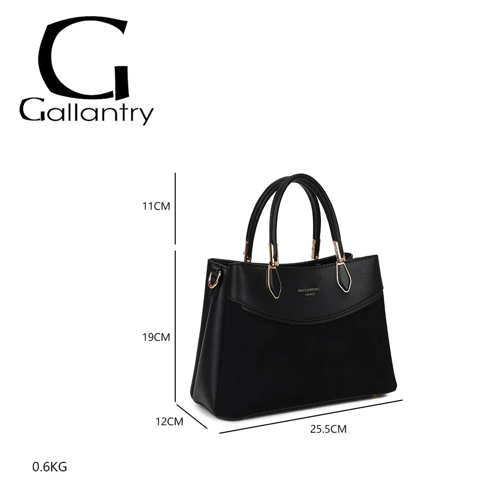 Gallantry Cyrielle sac à main noir grainé velours