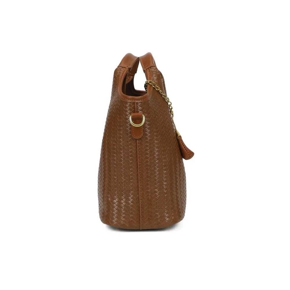 Gallantry Paris La Caramelle sac à main marron effet tressé