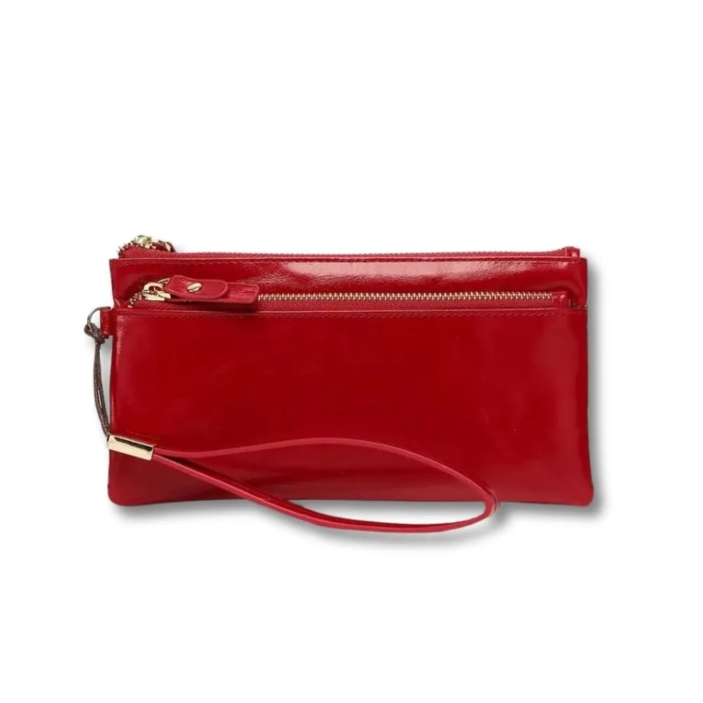 Maison Sacoches Auréa Grande Pochette Femme Rouge cuir