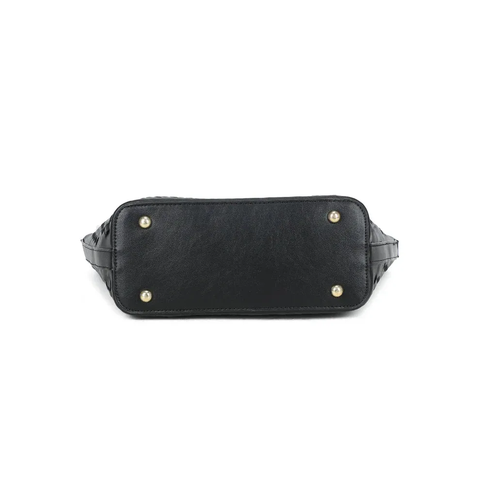Gallantry Paris Portofino sac à main noir tressé