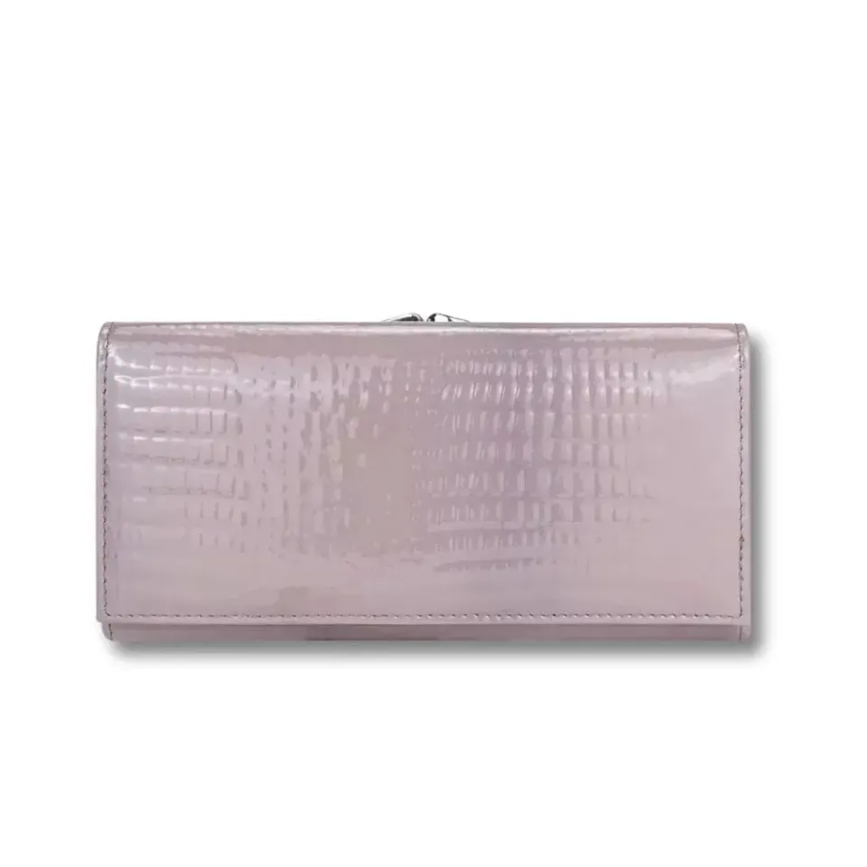 Maison Sacoches Kaïa Portefeuille Femme Rose Cuir Verni