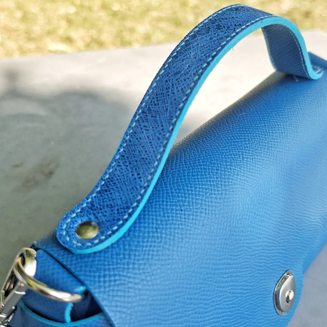 Atelier Anne R Capucine sac bandoulière cuir bleu Epsom
