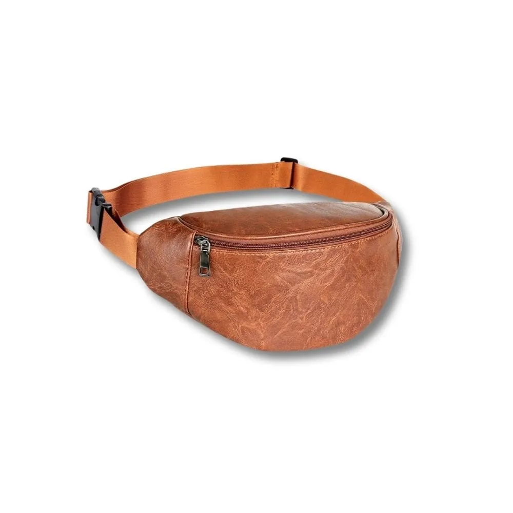 Maison Sacoches Elio sac banane cuir marron