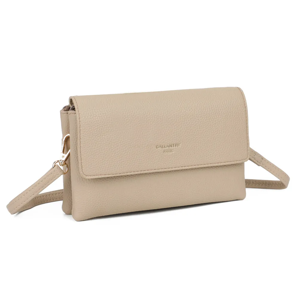 Gallantry Paris Elara pochette bandoulière taupe grainé