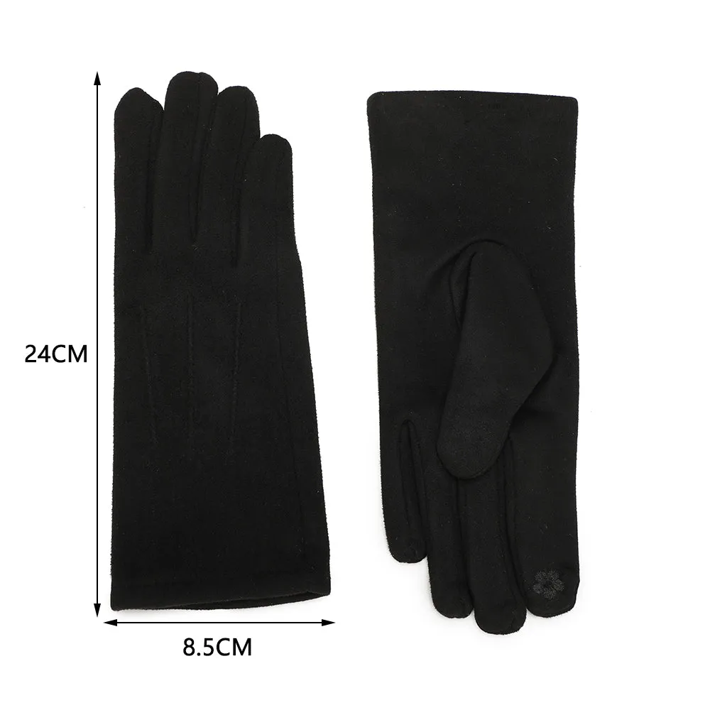 Gallantry Élégance Velours gants tactiles noir