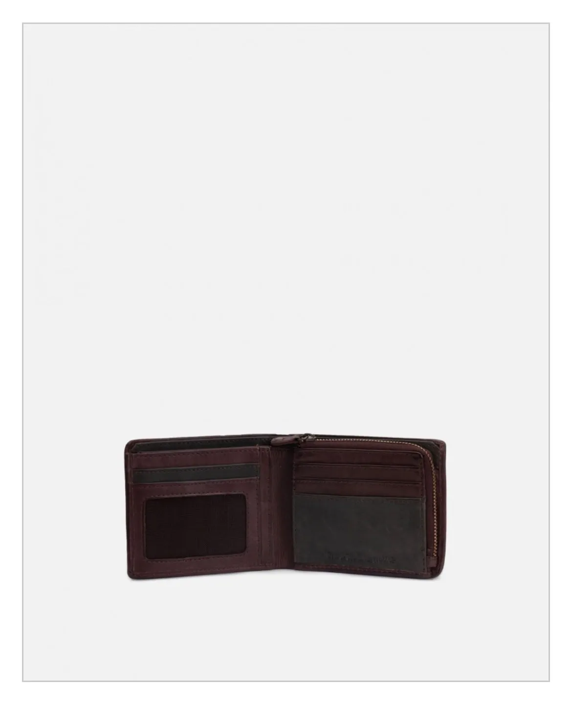 Hexagone Cuir PF Mike portefeuille cuir marron vert sapin