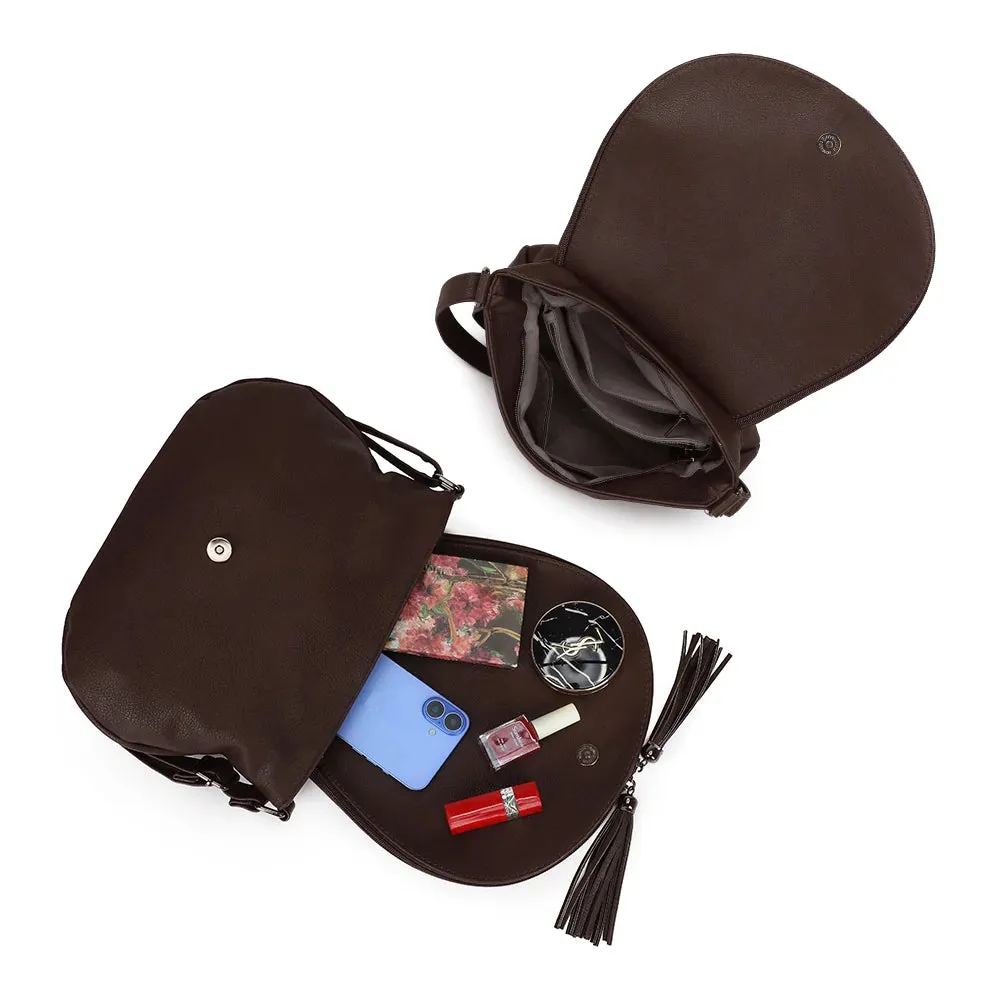 Gallantry Paris Naël sac bandoulière simili cuir coffee