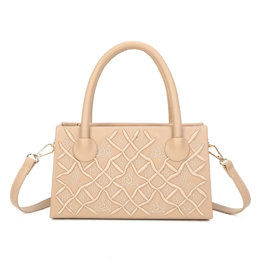 Gallantry Sienna sac à main noir motif embossé