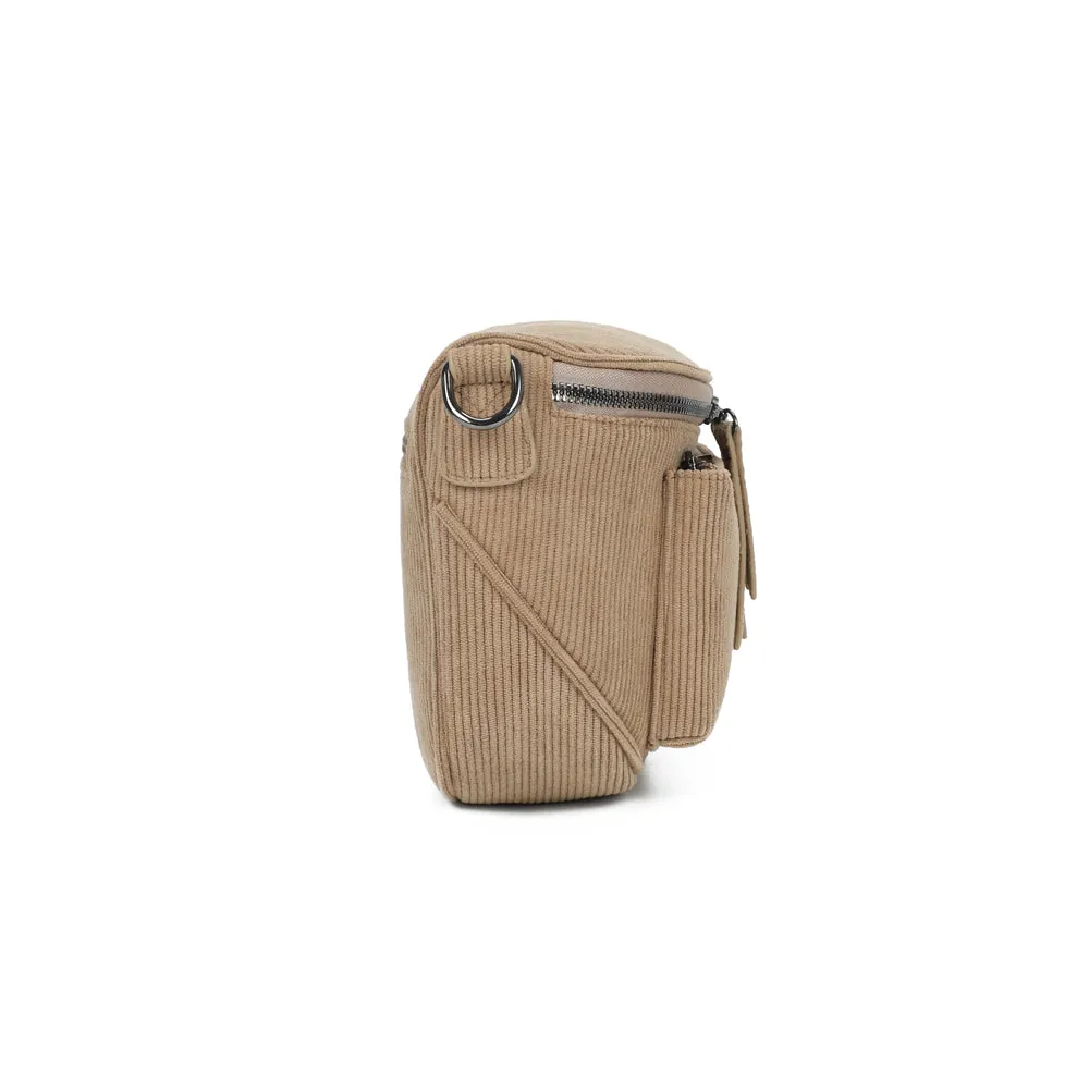 Gallantry Le Sacha sac banane taupe velours côtelé
