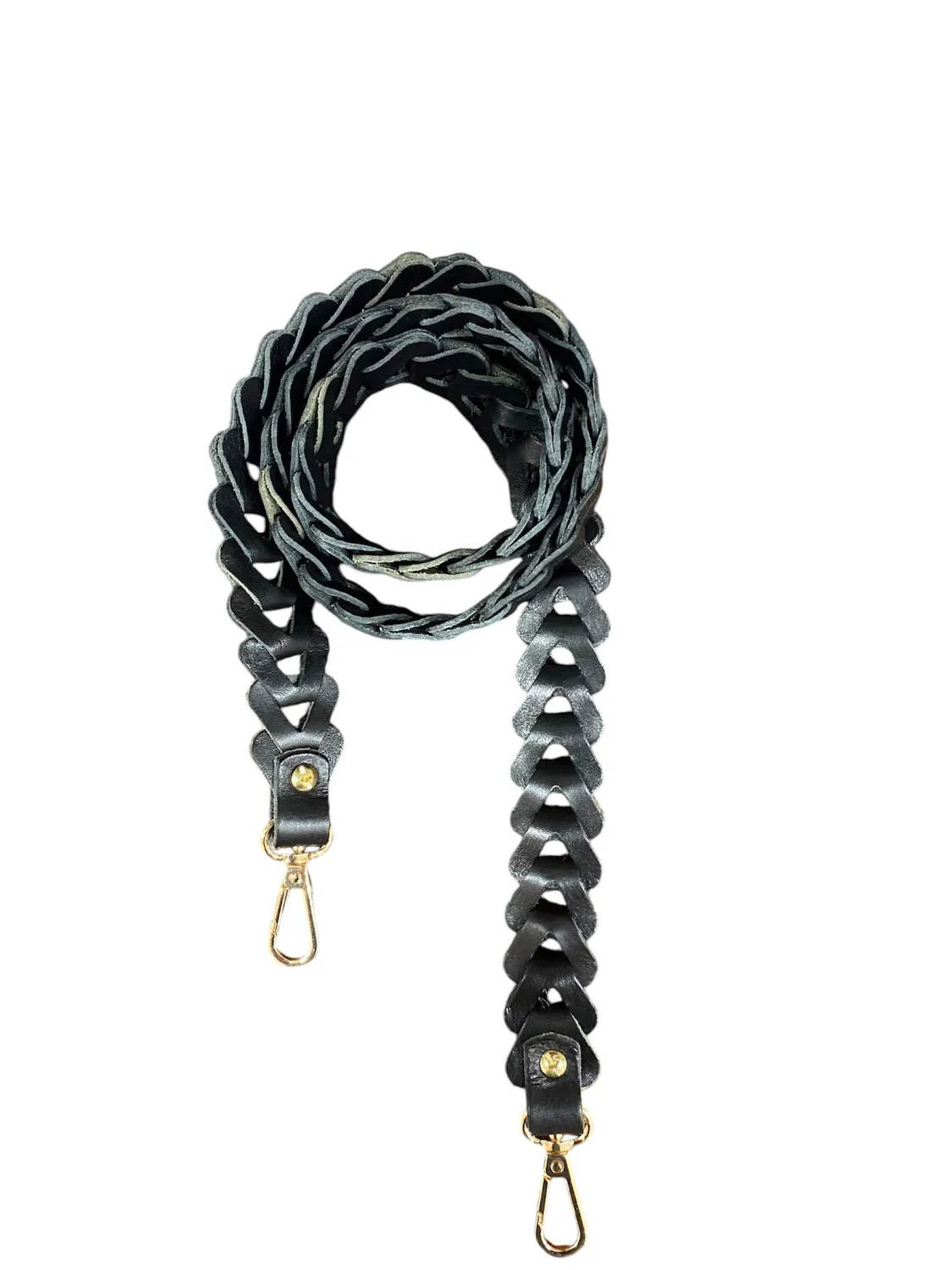 Hexagone Cuir Croisillons anse cuir marine cuir vachette 1,05 m